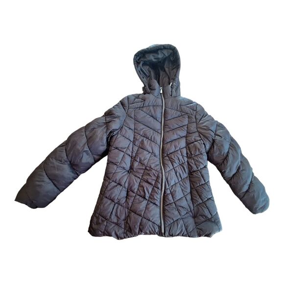 NICOLE MILLER Black Puffer Coat Hooded Jacket Womens Size Small Full Zip - Picture 12 of 16